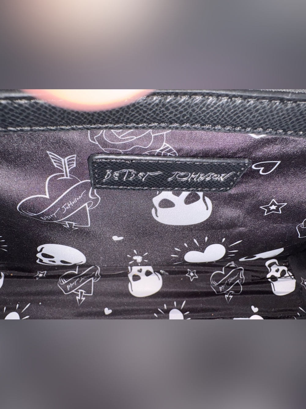 Betsey Johnson Black Tote with Skull Accent